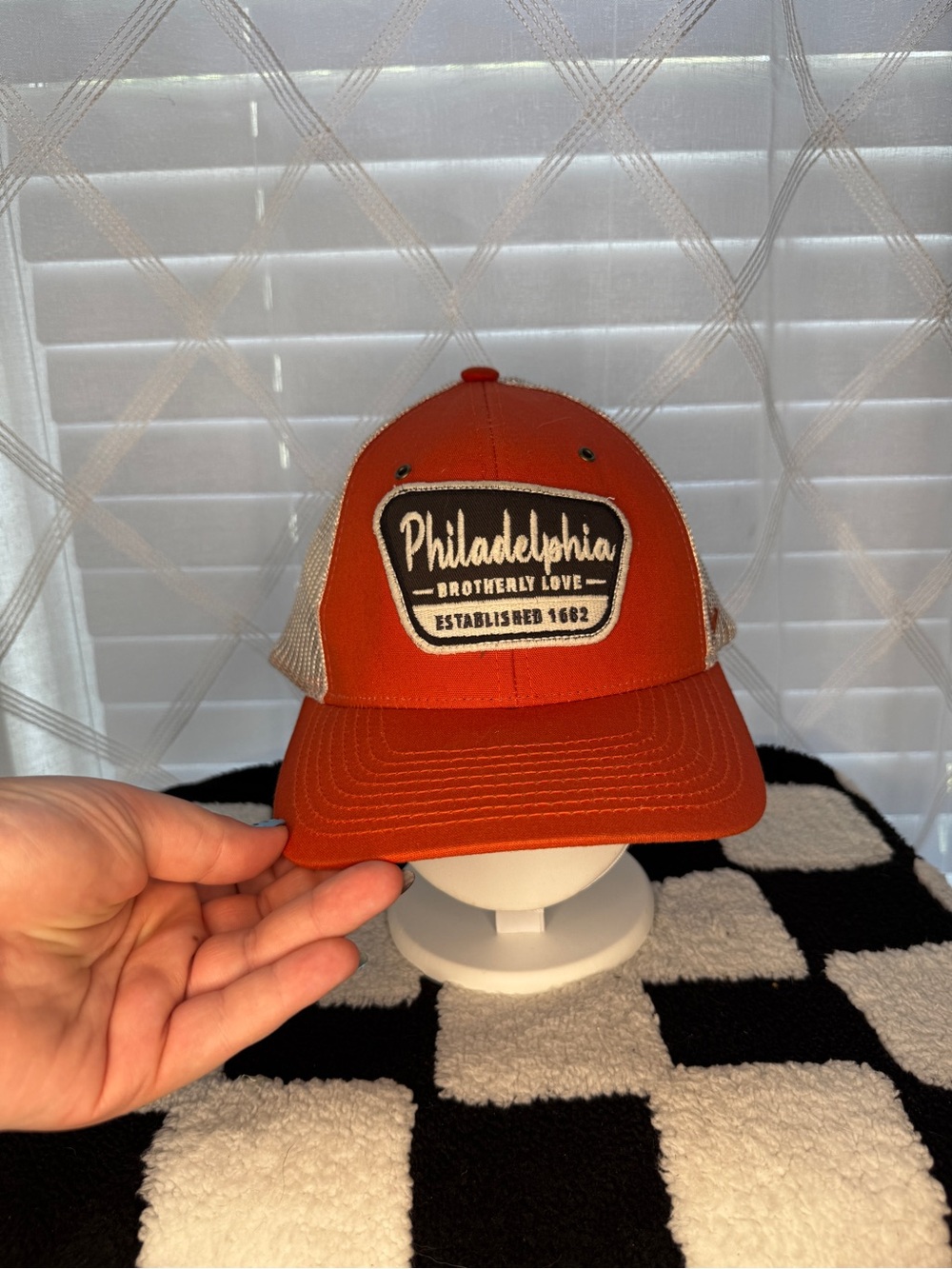 Zephyr Philadelphia Brotherly Love Burnt Orange Mesh Snapback Trucker Hat